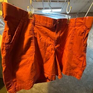 Lee Regular Fit Bermuda Shorts 26W Mid Rise Stretch Rust Orange
